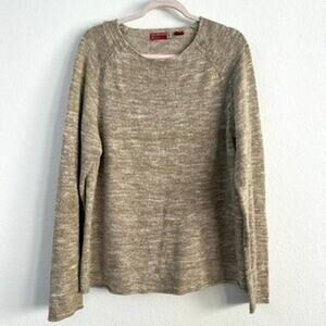 Guess Vintage Knit Sweater Tan & Cream Soft Knit, Women's Small Cottagecore Boho